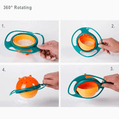 anti-tip gyroscopic bowl for children