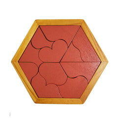 wooden hexagonal tangram puzzle