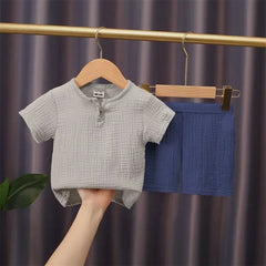 2025 Summer Cotton Linen Clothing Sets for Boys and Girls