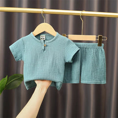 2025 Summer Cotton Linen Clothing Sets for Boys and Girls