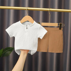 2025 Summer Cotton Linen Clothing Sets for Boys and Girls