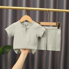 2025 Summer Cotton Linen Clothing Sets for Boys and Girls