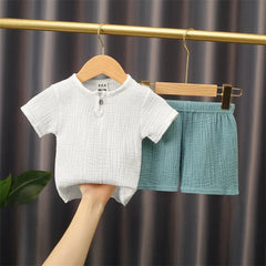 2025 Summer Cotton Linen Clothing Sets for Boys and Girls