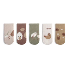 Set of 5 Pairs of Non-Slip Socks for Children