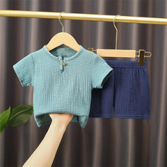 2025 Summer Cotton Linen Clothing Sets for Boys and Girls