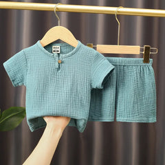 2025 Summer Cotton Linen Clothing Sets for Boys and Girls