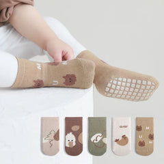 Set of 5 Pairs of Non-Slip Socks for Children