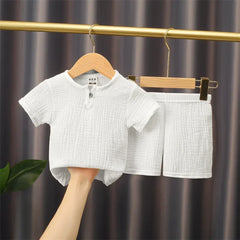 2025 Summer Cotton Linen Clothing Sets for Boys and Girls